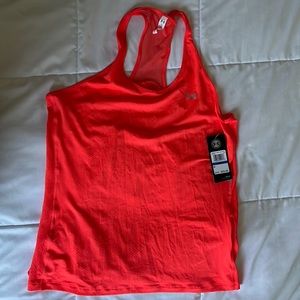 Womens Under Armour reddish orange tank top size XL nwt